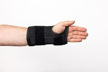 A Wrist Brace For Carpal Tunnel On A Man's Hand