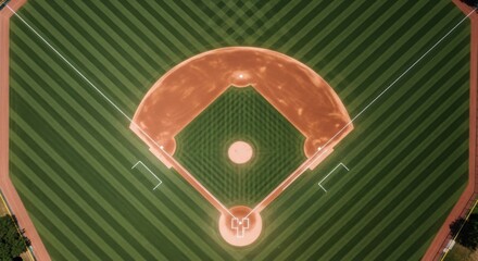 Aerial View of a Baseball Diamond A Perfect Symmetry of Sport
