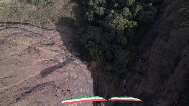 Drone view of the thrilling Dhak Bahiri trek! Steep cliffs, dense forests & the iconic Bahiri cave&mdash;this is one of Maharashtra&rsquo;s most daring treks. 🏞️🧗&zwj;♂️ #DhakBahiri #DroneTrek #Sahyadris