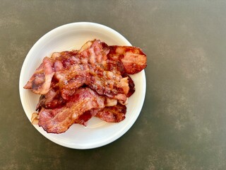 pork ribs on a plate - bacon 