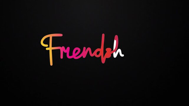 Hand drawn calligraphy monoline vintage text Friendship on background. Calligraphy lettering animation for Day, video Full HD,  international friendship best friends day one line continuous art       