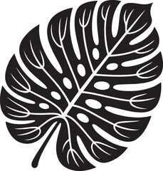 Ornate Monstera Leaf Silhouette Design