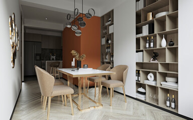 3d render modern living room