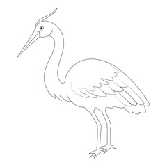   heron outline vector art white background