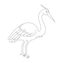   heron outline vector art white background