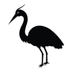   heron silhouette vector art white background