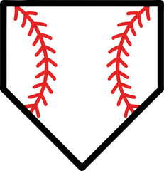 Baseball  Home Plate Scalable SVG Vector Graphic with Editable Paths and Layers for Web, UI Design, Digital Art, and Print Applications