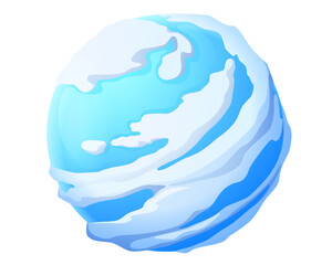 Ice Planet or Snowball Planet Vector