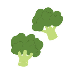 Trendy Hand Drawn Broccoli vegetable Illustration isolated on white background. Modern Abstract Mediterranean Aesthetic. Vector Art for Home Decor, Dining Spaces