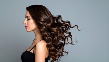 Woman with voluminous curly hair