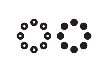 Cognitive illusion patterns with black dots on white background.