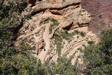 Looking down at the South Kaibab Trail at Grand Canyon National Park.