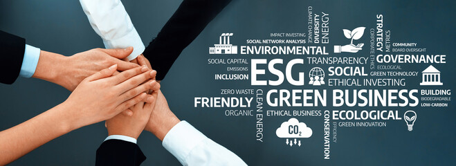 This image captures the essence of collaboration in promoting green business principles, focusing...