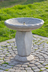 Stone Fountain Drinking Water at Town Park in Vidin Bulgaria