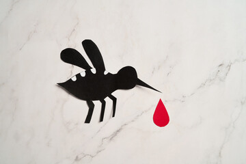 Stop Mosquito bite symbol for Zika, Dengue, Malaria prevention campaign