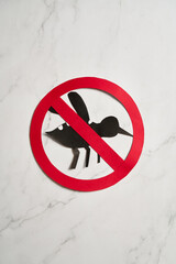 No Mosquito sign for World Dengue Day awareness and prevention