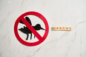 No mosquito, bite for World dengue day with Stop mosquito sign for prevention of virus