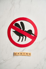 No Mosquito sign for World Dengue Day awareness and prevention