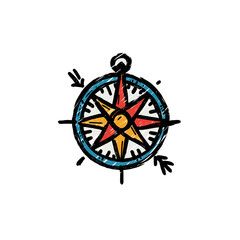 Obraz premium colorful compass rose illustration isolated on white background