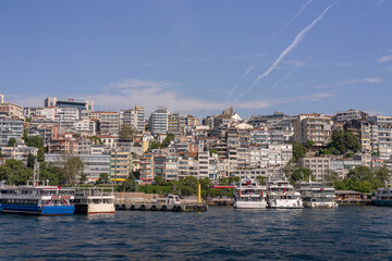 Palace view from the Bosphorus. Istanbul Turkey