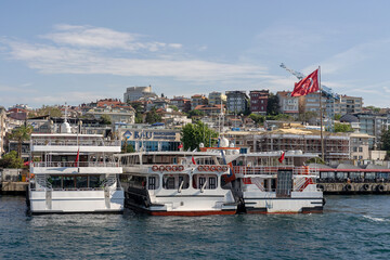 Palace view from the Bosphorus. Istanbul Turkey
