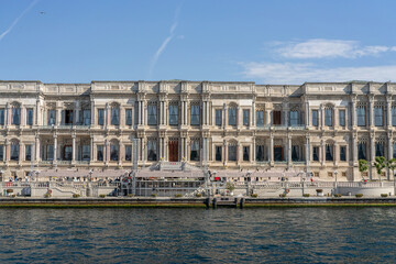 Palace view from the Bosphorus. Istanbul Turkey