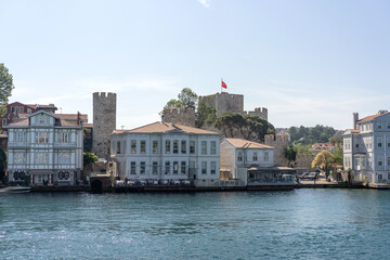 Palace view from the Bosphorus. Istanbul Turkey