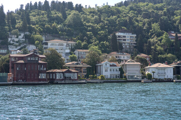 Palace view from the Bosphorus. Istanbul Turkey