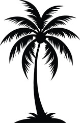 Coconut tree silhouette vector