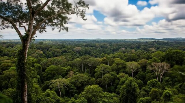 Lush Green Canopy of the Congo Rainforest