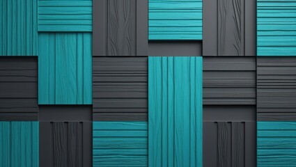 Teal and gray wood panel design
