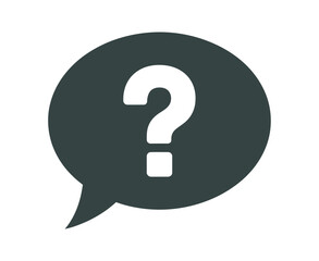 Question Mark in Speech Bubble Icon for Communication and Inquiry Asking Questions and Seeking Answers Grey and White