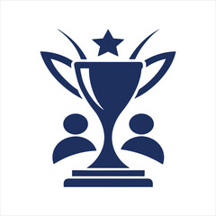 Silhouette Trophy Logo for Winner Recognition