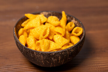 cone shaped corn chips in bowl
