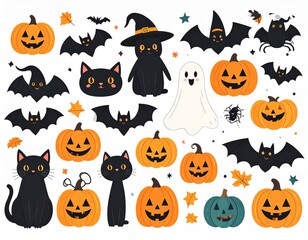 Fototapeta premium Halloween icons perfect for printing stickers