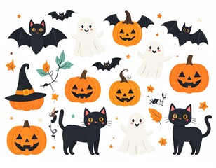 Halloween icons perfect for printing stickers