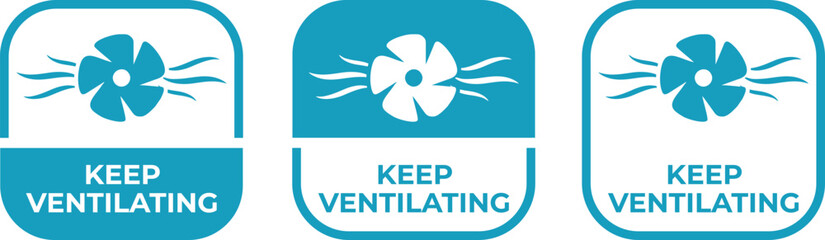 Keep Ventilating Logo Badge – Airflow Safety Icon for Product and Information Labels
