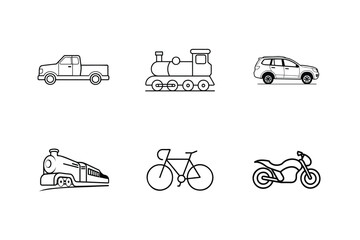 Fototapeta premium transportation icons set