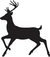silhouette of a deer and white background