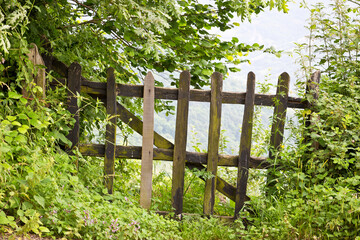 Wooden fences, in Asturias, Spain