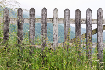 Wooden fences, in Asturias, Spain