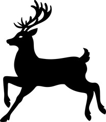 Deer Running And Jumping Illustration 