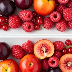 collection of isolated red fruits