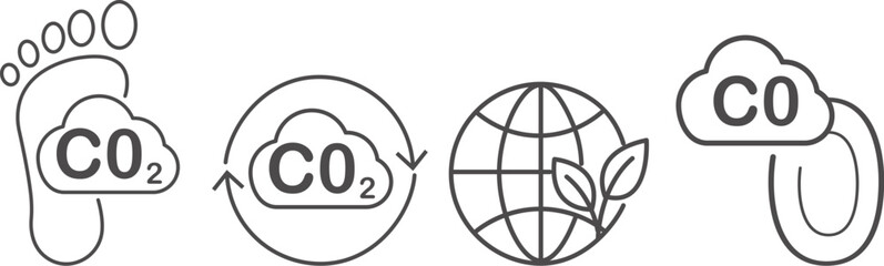 Carbon Emissions and Sustainability Icon Set