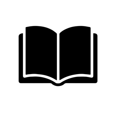 open book vector illustration, Black Open Book Icon