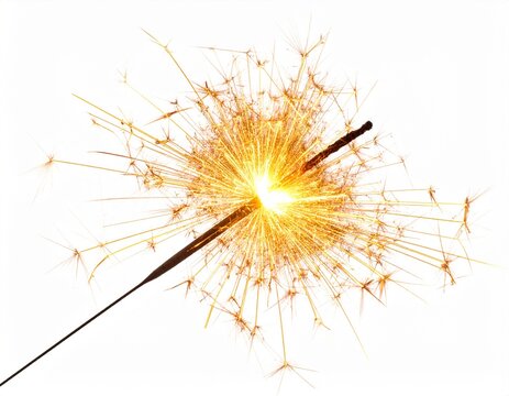 Celebration firework sparkler isolated on a white background