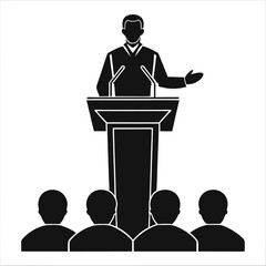 people giving speech silhouette vector illustration
