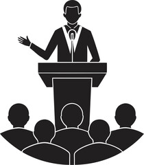 people giving speech silhouette vector illustration