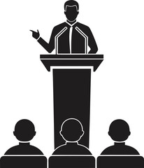 people giving speech silhouette vector illustration