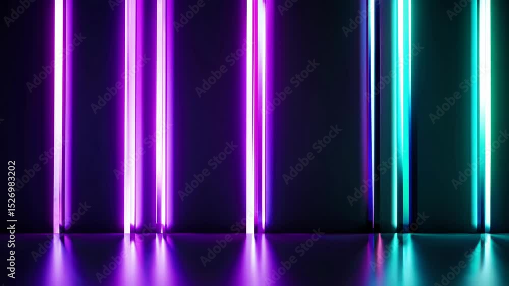 Aufkleber futuristic neon gradient pattern with vertical glowing lines blending smooth and radiant colors. min